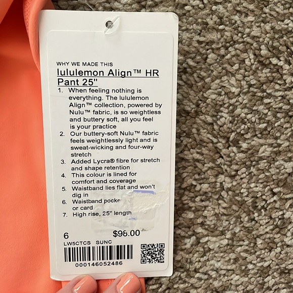 *NEW* lululemon align HR pant high rise 25” - Picture 3 of 5